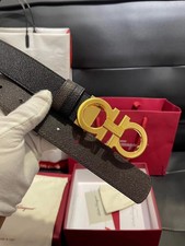 Ferragamo Reversible Black /Brown belt length 120 cm Gold Gancini buckle Men
