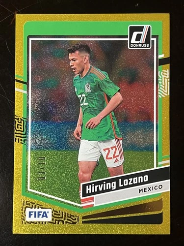2023-24 Panini Donruss FIFA Soccer HIRVING LOZANO #38 Mexico GOLD FOIL #03/10