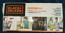 Black+Decker Project Pak 12V GoPak 3 Tool Kit Drill Sander Light Phone Charger