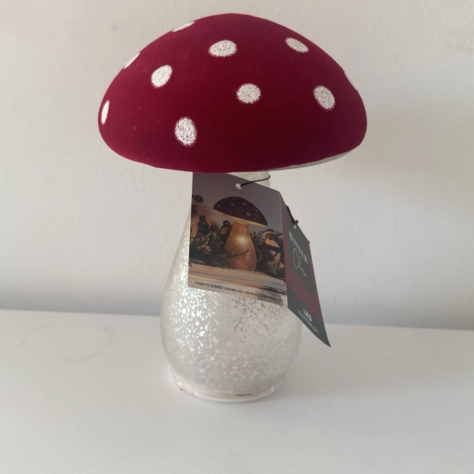 Dije de Invierno Luz LED Seta - Terciopelo Rojo Puntos Blancos - Decoración de Navidad Foto 3 de 4