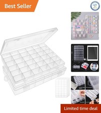 Compact and Lightweight 2 Pack Bead Organizer Box - Ideal for Crafts and Fishing