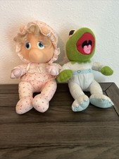 1984 Hasbro Muppet Babies Kermit The Frog Miss Piggy Plush