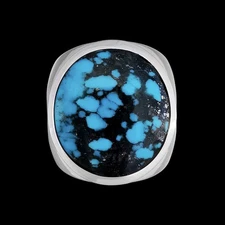 Navajo Ring, 925 Sterling Silver ring, Size 6 Ring, Morenci Turquoise Ring