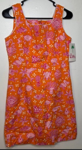 Vintage Lilly Pulitzer Sea Creatures print dressSize 4 NWT