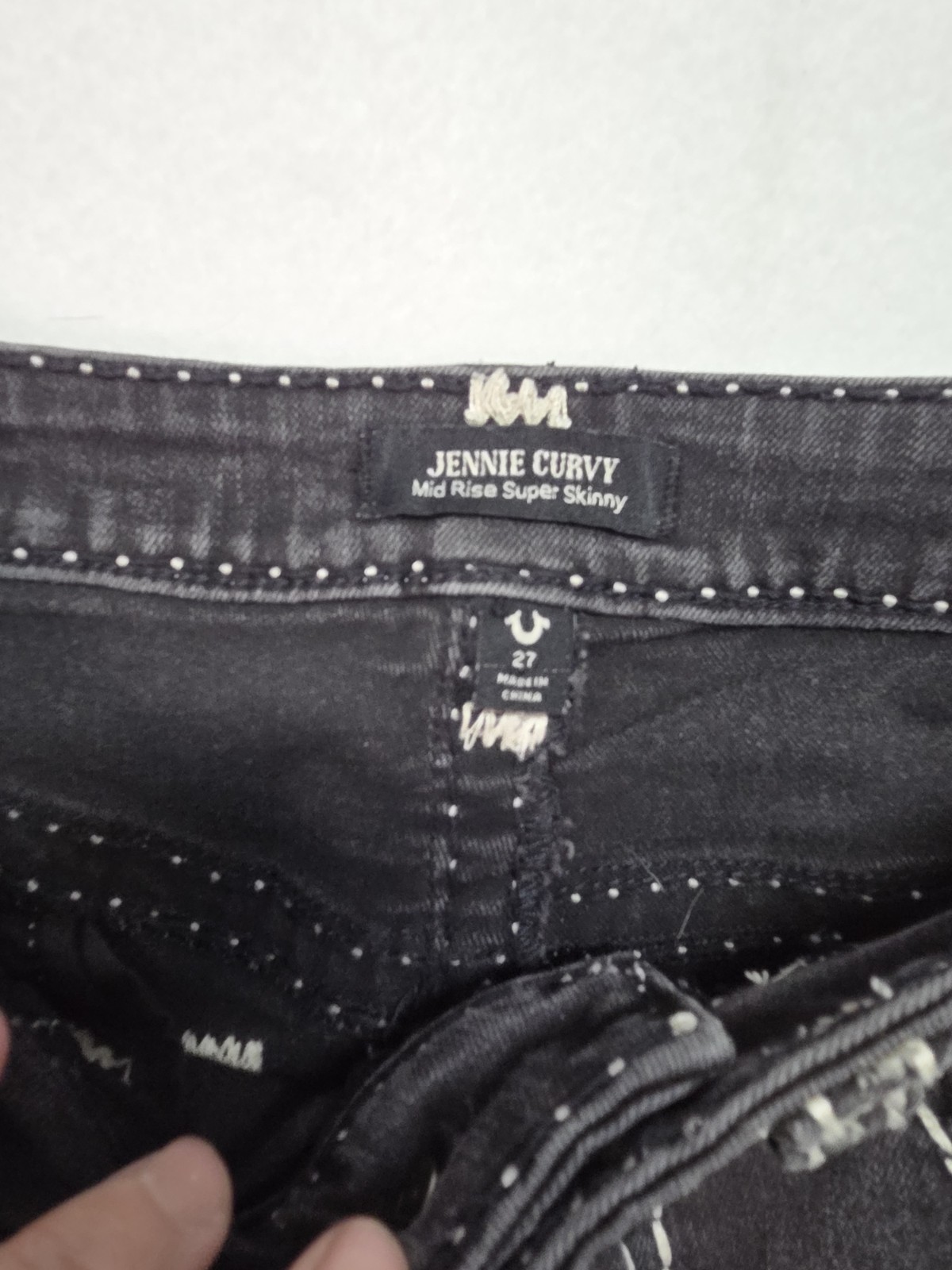 True Religion Jennie Curvy Mid Rise Super Skinny Size 27 Black thumbnail 7