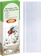 50 Pack Window Fly Trap, Fruit Traps for Indoors, Paper Sticky Clear