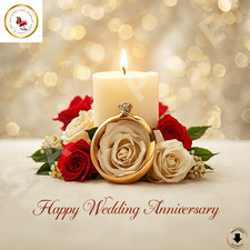 Happy Wedding Anniversary Greeting Card Printable Sharable Digital