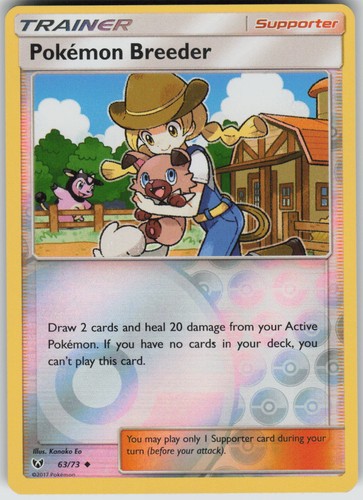 Pokemon Breeder Uncommon Reverse Holo Shining Legends NM 63/73