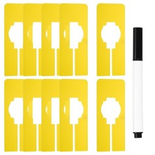Clothes Dividers 10 Pack Rectangle with Marker Pen, Yellow