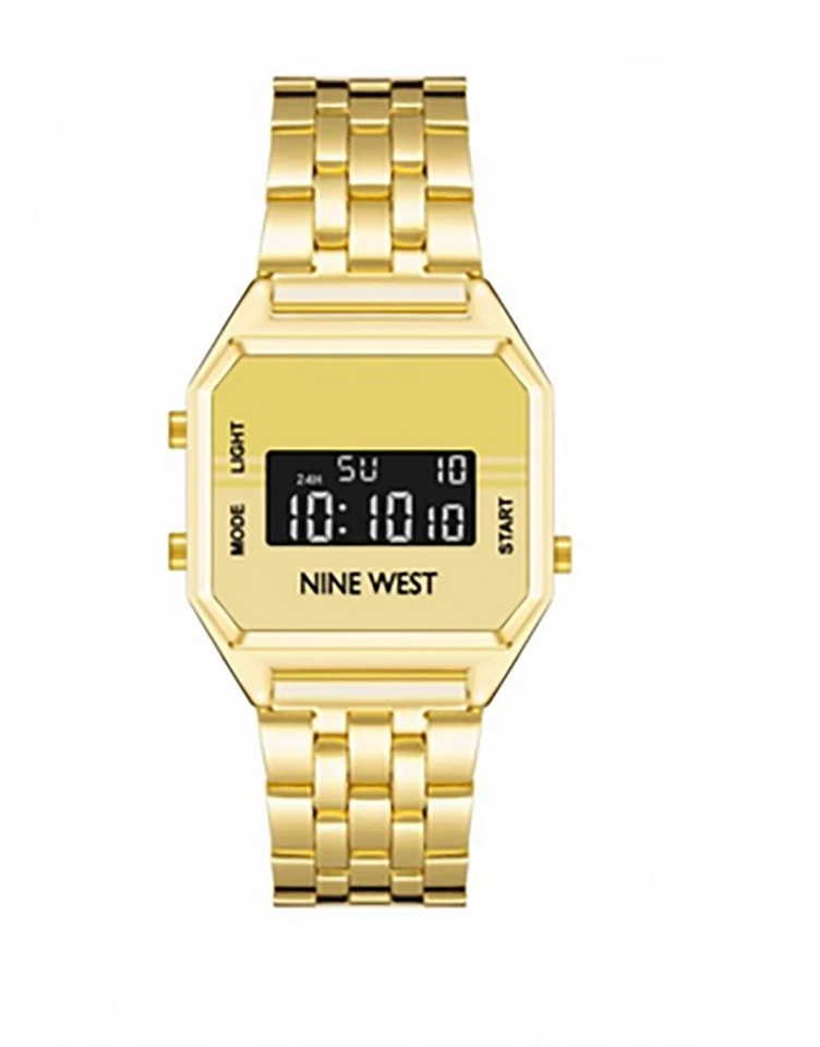 Nine West Damenuhr NW/2658CHGB DIGITAL Metall gold ALARM Licht - Bild 1 von 1