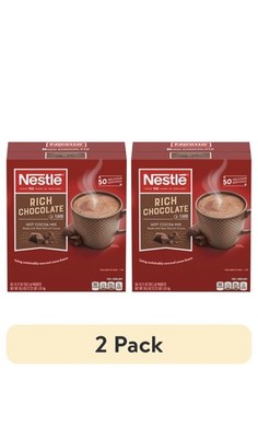 (2 Pack) Nestlé Hot Cocoa Rich Chocolate Drink Mix, 0.71 Oz 50 Packets Delicious