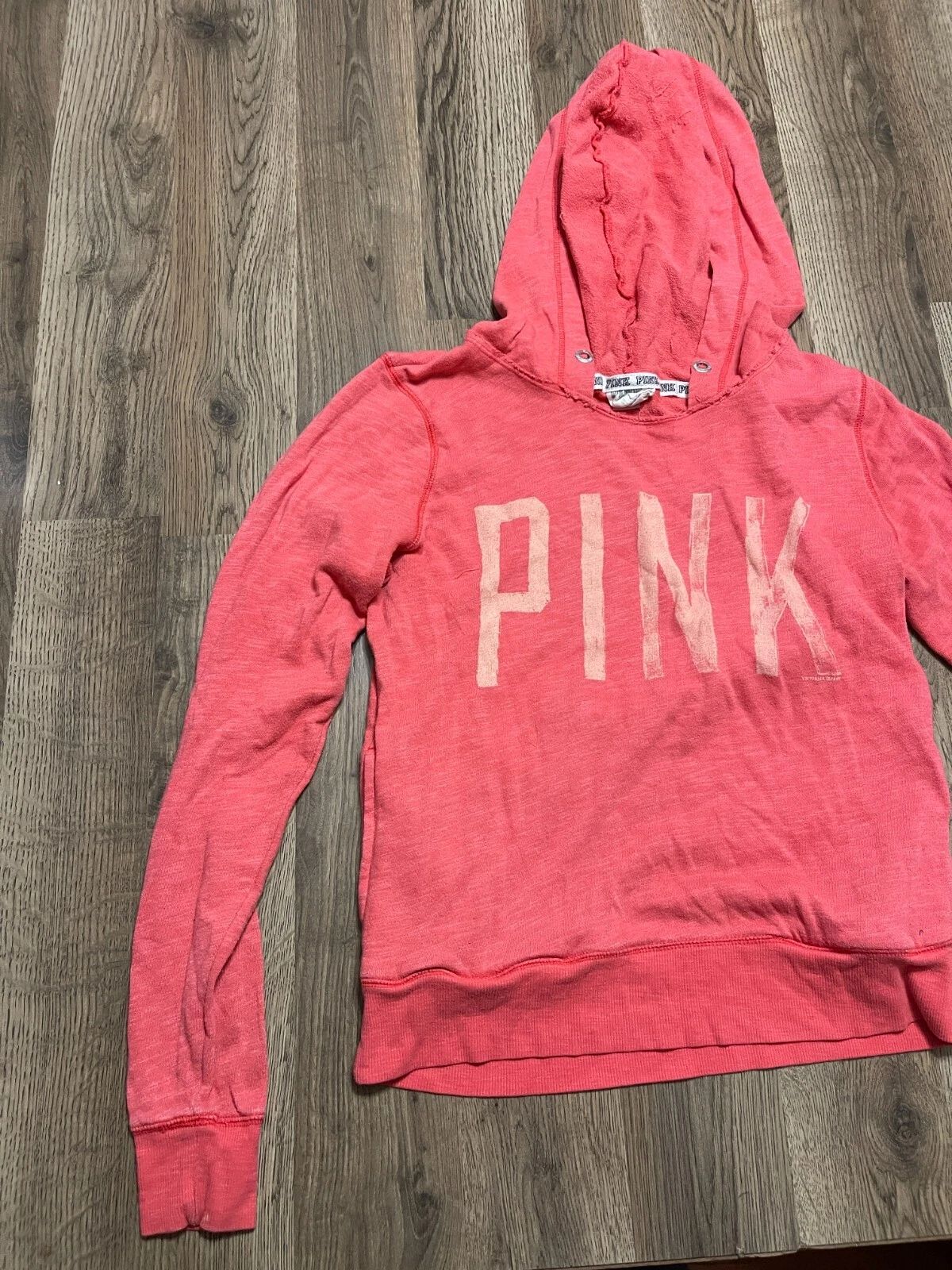 UNDERCOVER Victoria's Secret Felpa con Cappuccio Donna Taglia S Rosso Felpa Pullover