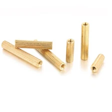M2 Pillar Standoff Spacer Support Brass Knurled Round 3mm-40mm Female-Female 