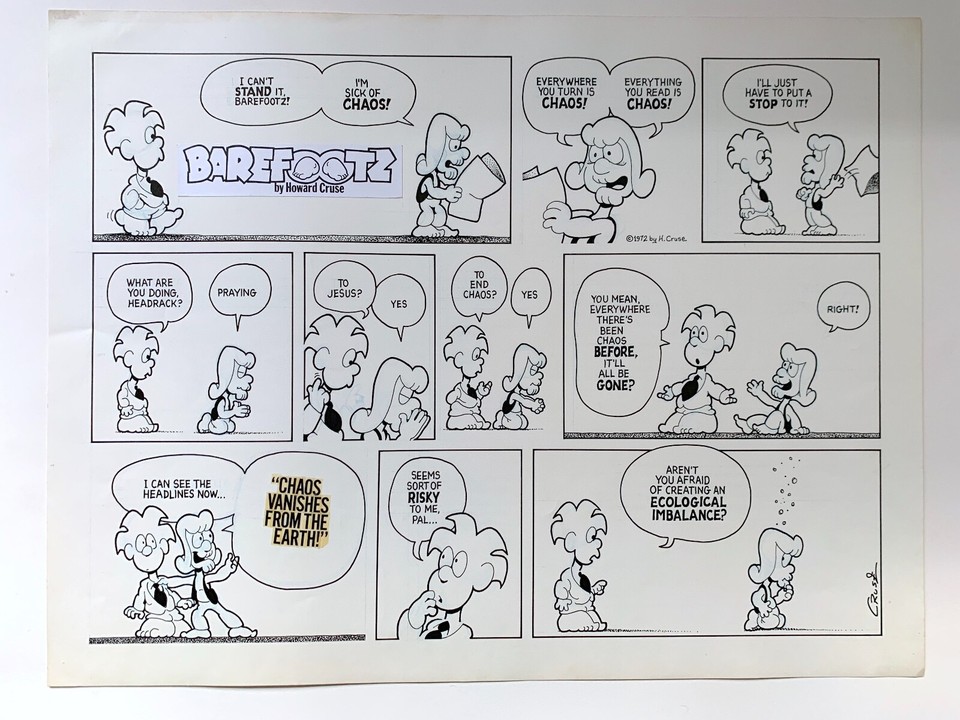 HOWARD CRUSE Original BAREFOOTZ and Headrack Art 1972 Early Underground Comix Comic Art