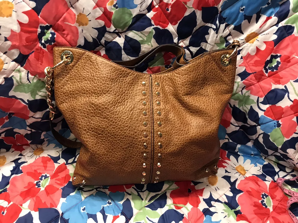 Michael kors brown cheap purse with gold studs