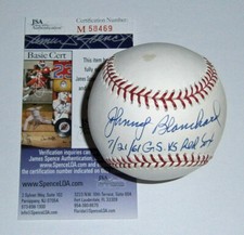 YANKEES Johnny Blanchard signed baseball Grand Slam vs Red Sox 7/21/61 JSA COA