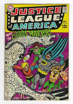 JUSTICE LEAGUE OF AMERICA 68 SILVER AGE DC COMIC BOOK Aquaman Batman Green Arrow