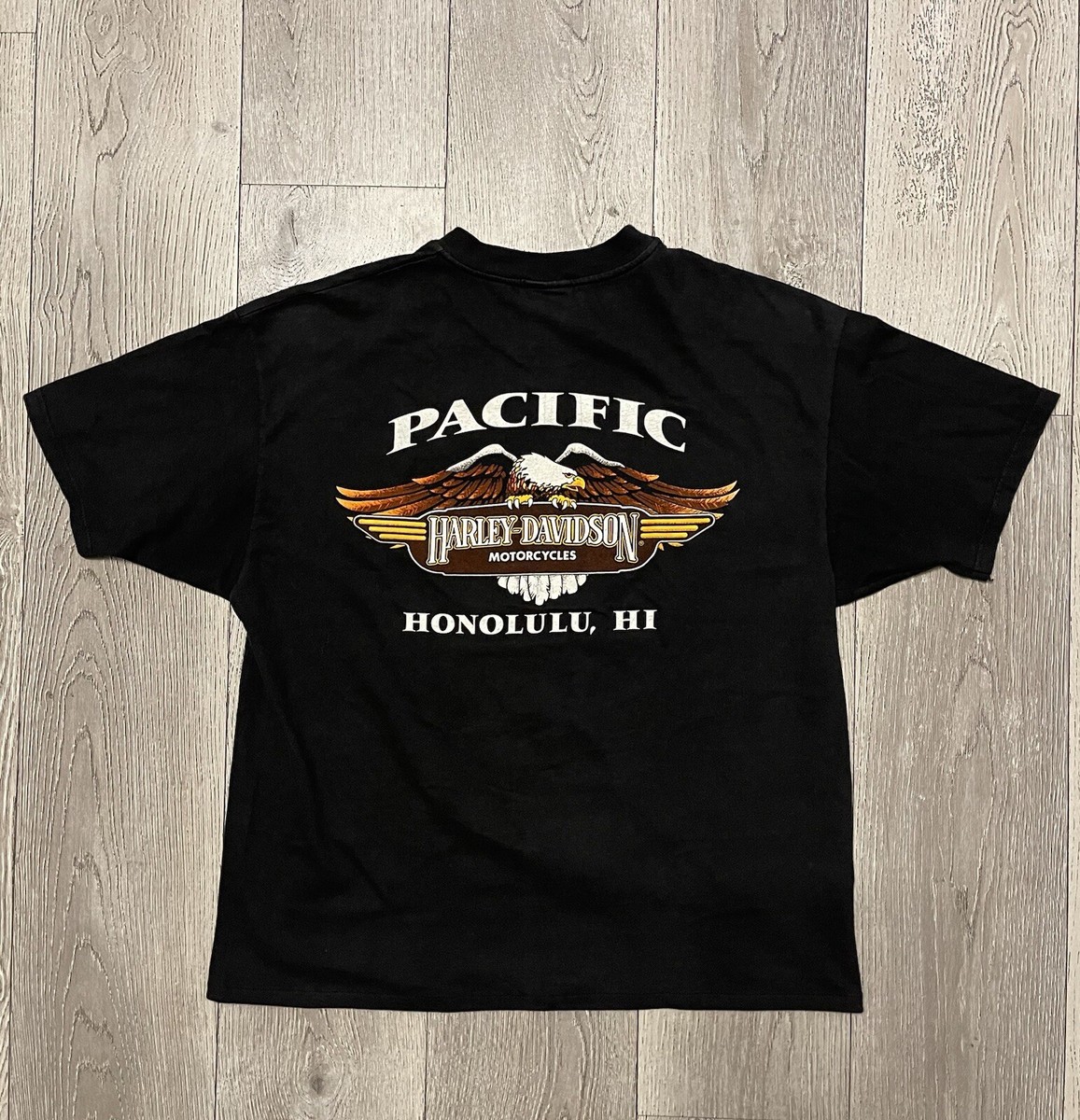 【ショッパー付】 HONOLULU HARLEY-DAVIDSON Tシャツ Vintage Pacific Harley Davidson Honolulu T-shirt - TokoPyramid