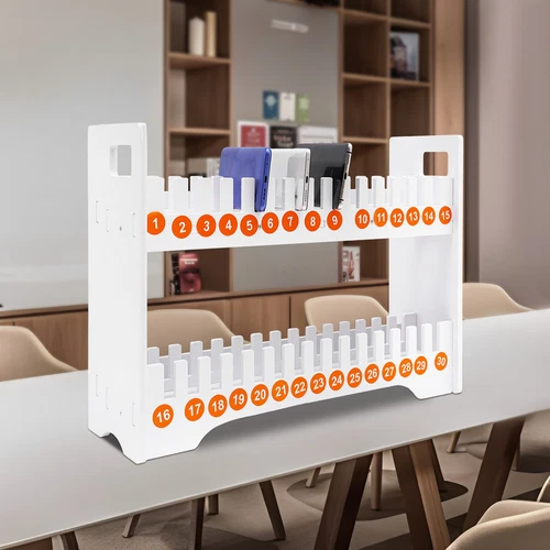 30-Grid Wooden Cell Phone Holder Desktop Organizer Storage Box for Classroom Off - Photo 15 sur 15