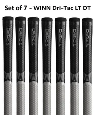 SET OF 7 - Winn Grips Winn Dri-Tac LT (Less Taper) Golf Grip Standard 5LTDT-BKG
