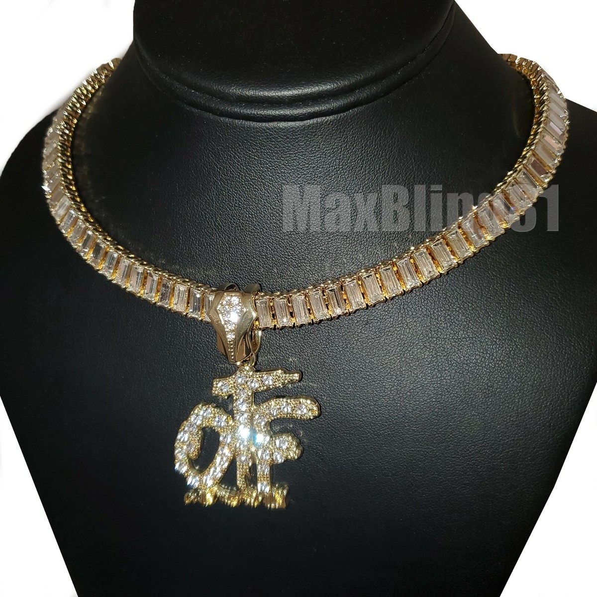 GLD × OTF Baguette Infinity Chain Baguette Otf Gold Chain Gold PT Only The Family OTF Pendant 18