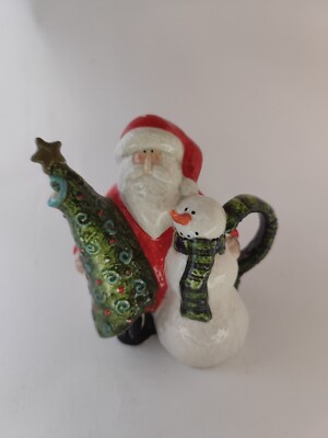Sakura Weihnachtskanne Weihnachtsmann Schneemann Baum Keramik Feiertag Krug festliche Deko