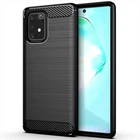For SAMSUNG GALAXY S10 LITE CARBON FIBER SHOCKPROOF CASE BLACK HEAVY DUTY COVER