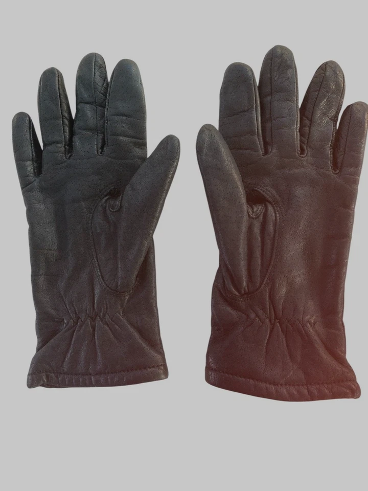 Guantes de cuero genuino aislantes Thinsulate de colección negros talla mediana para damas Foto 2 de 4