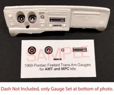 1969 PONTIAC FIREBIRD 400 & TRANS AM GAUGE FACES for 1/25 scale AMT MPC—PLS READ