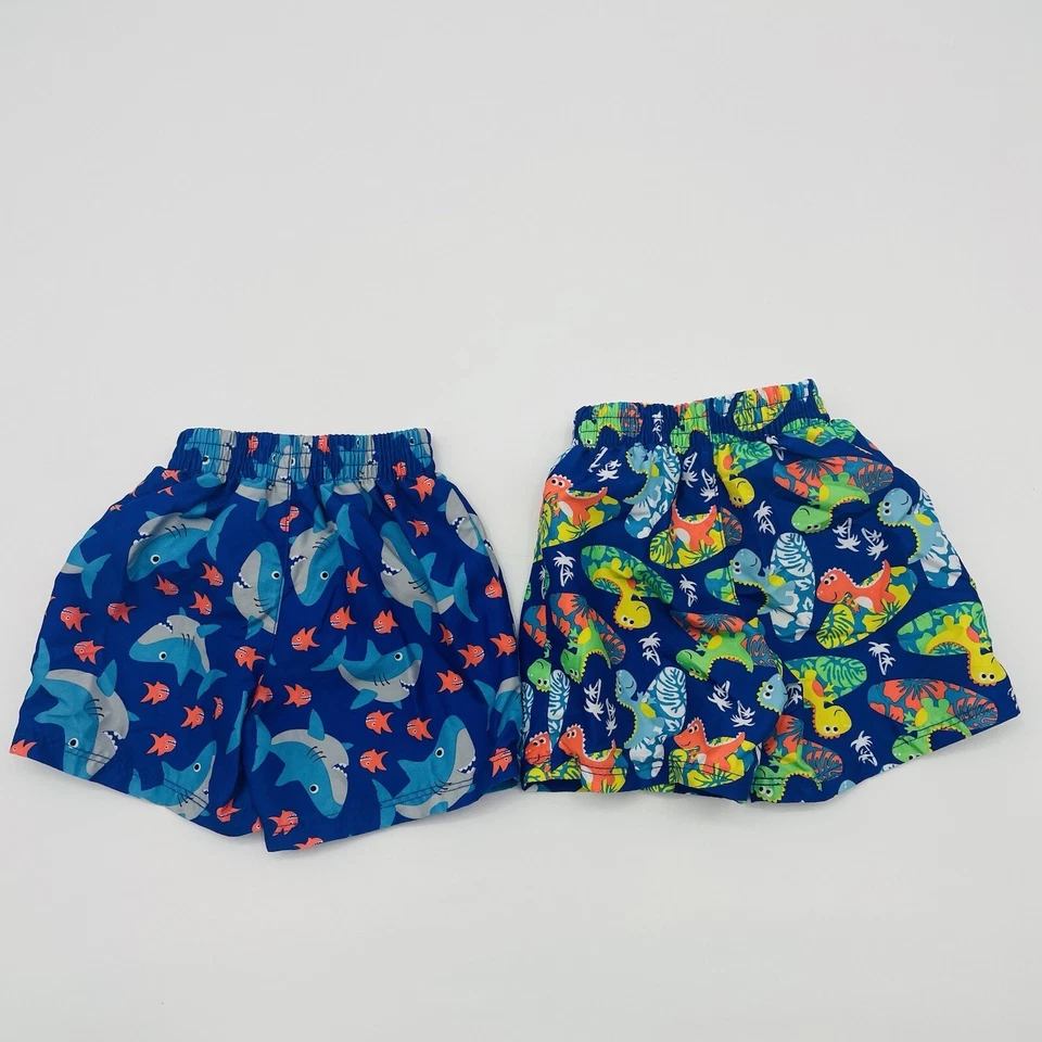 OP Infant Boys Size 12 Months Lot of 2 Swim Trunks Shark & Dinosaur Print 2120 - Image 4 of 4