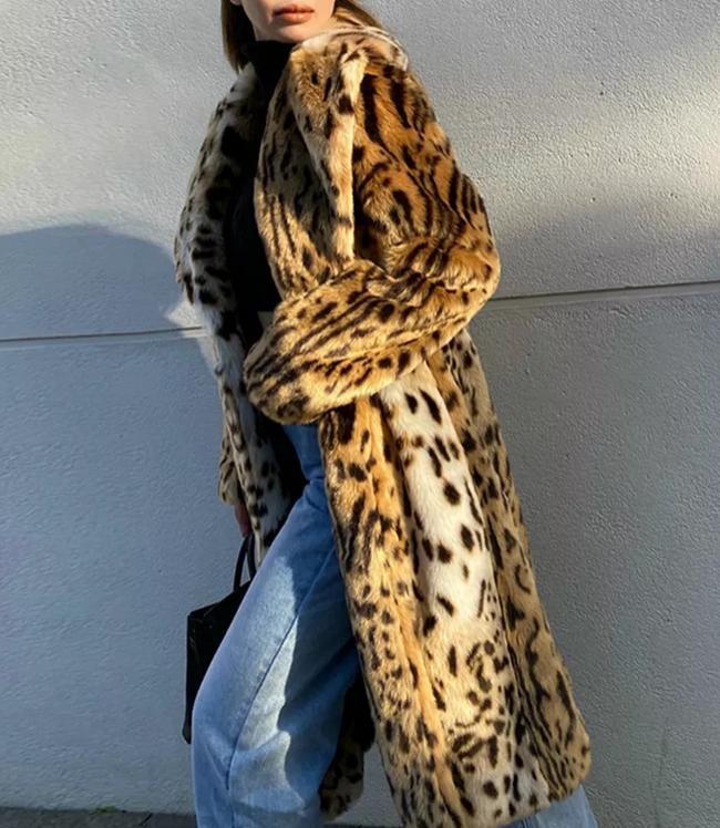 【fenon】 leopard long trench coat Amazon.com: utcoco Womens Leopard Long Wool Trench Coat