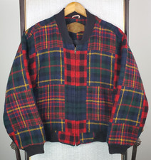 VTG WOOLRICH Sz Large Mens Insulated Wool Patchwork Bomber Jacket Thermolite USA