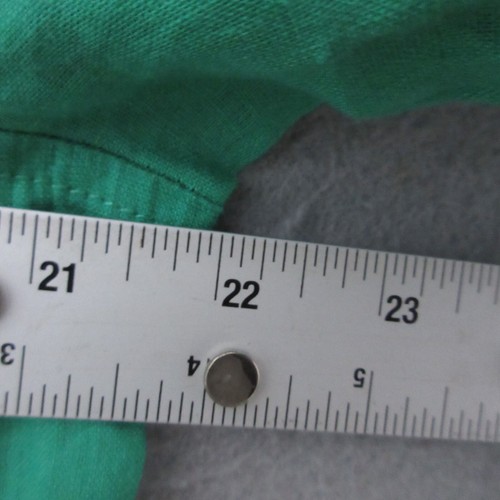 Sigrid Olsen Top Medium Kelly Green Linen Coastal Lagenlook Button Relax Fit NWT - Picture 7 of 10