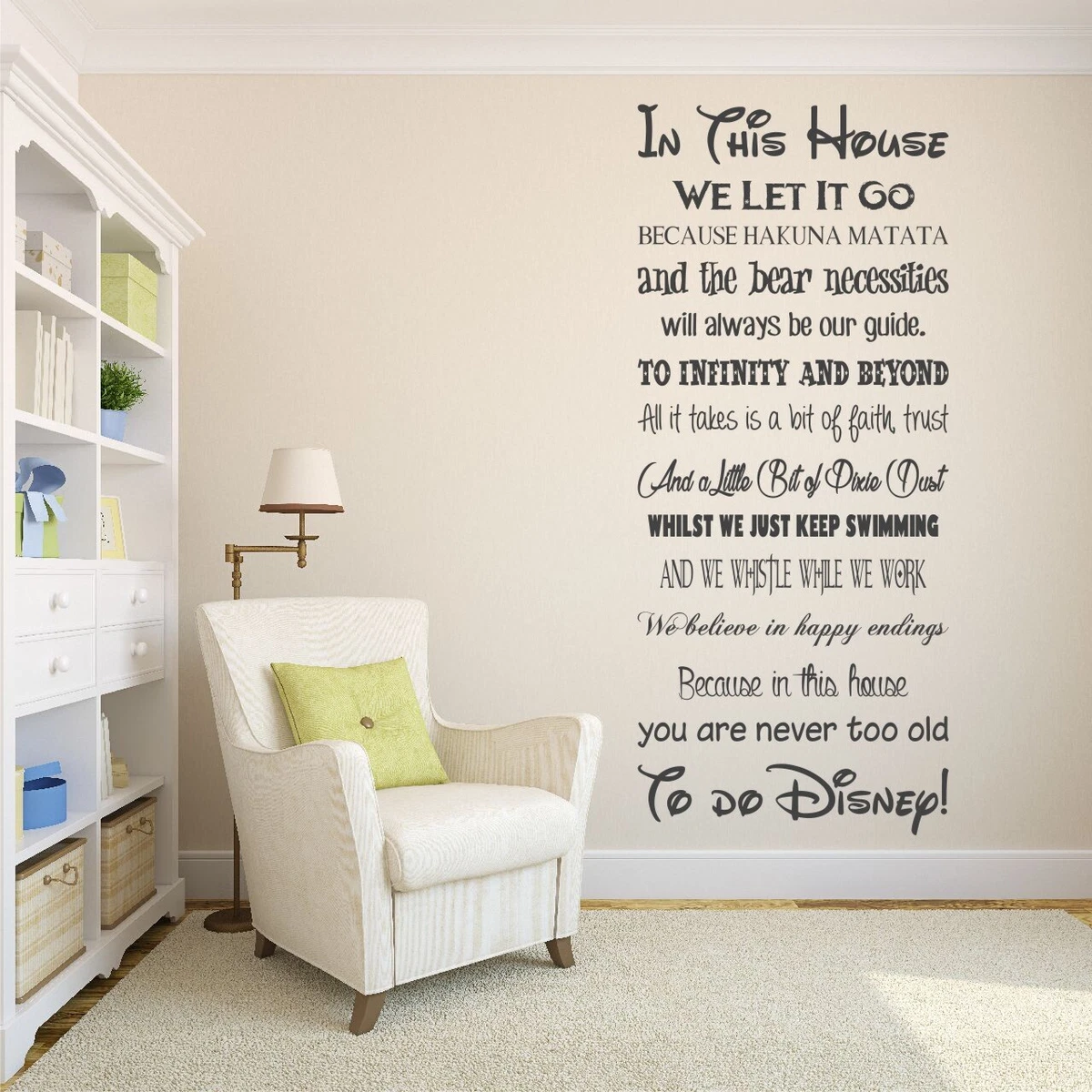 We Do Disney House Rules | Vinilo pegatina de pared cita calcomanía para niños