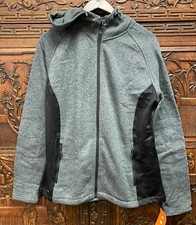 New Ideology Women Full Zip Hooded Jacket, Charcoal Heather, Small