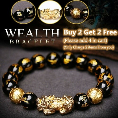 Feng Shui Black Obsidian Beads Bracelet 