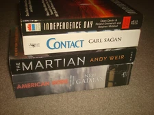 Sci Fi Book LOT Martian Independence Day Contact American Gods Gaiman Weir Sagan