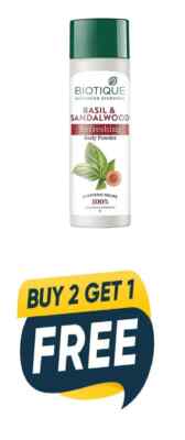 Biotique Bio Basil Sandalwood Refreshing 150g Body Powder BUY 2 GET 1 FREE