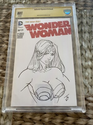 original Art Cbcs Wonder Women On Comic By Jay Lipson