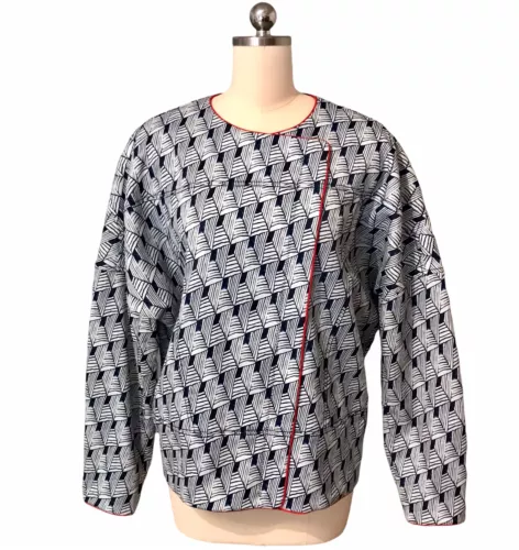 O’2nd Artsy Oversized Zip Jacket Boxy Fit Korean Lagenlook Women’s Sz 10