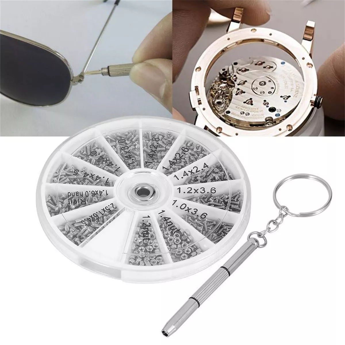 600pcs minuscule horloge montre outil tournevis pour lunettes réparation SS
