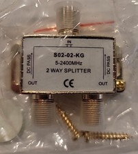Lot Of 2 - Coax Splitter  2 Way  (Premium  Gold Platted) 5-2400 Mhz