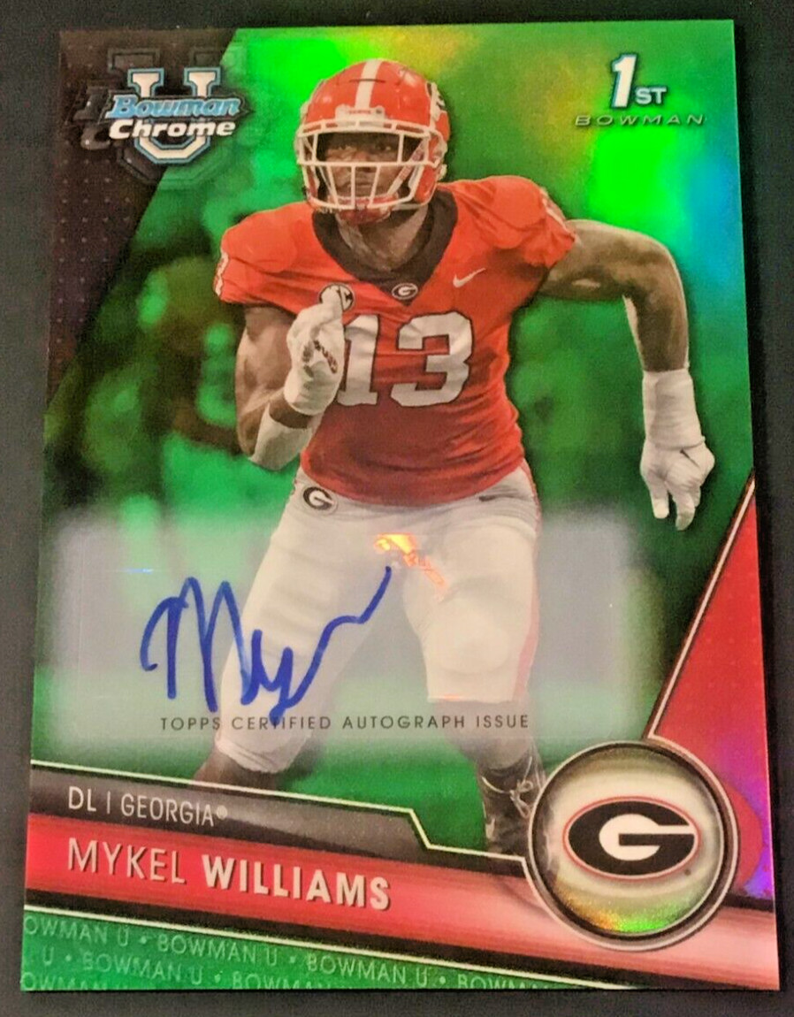 2023 Bowman University Chrome Mykel Williams 1st Green Refractor Auto #86/99