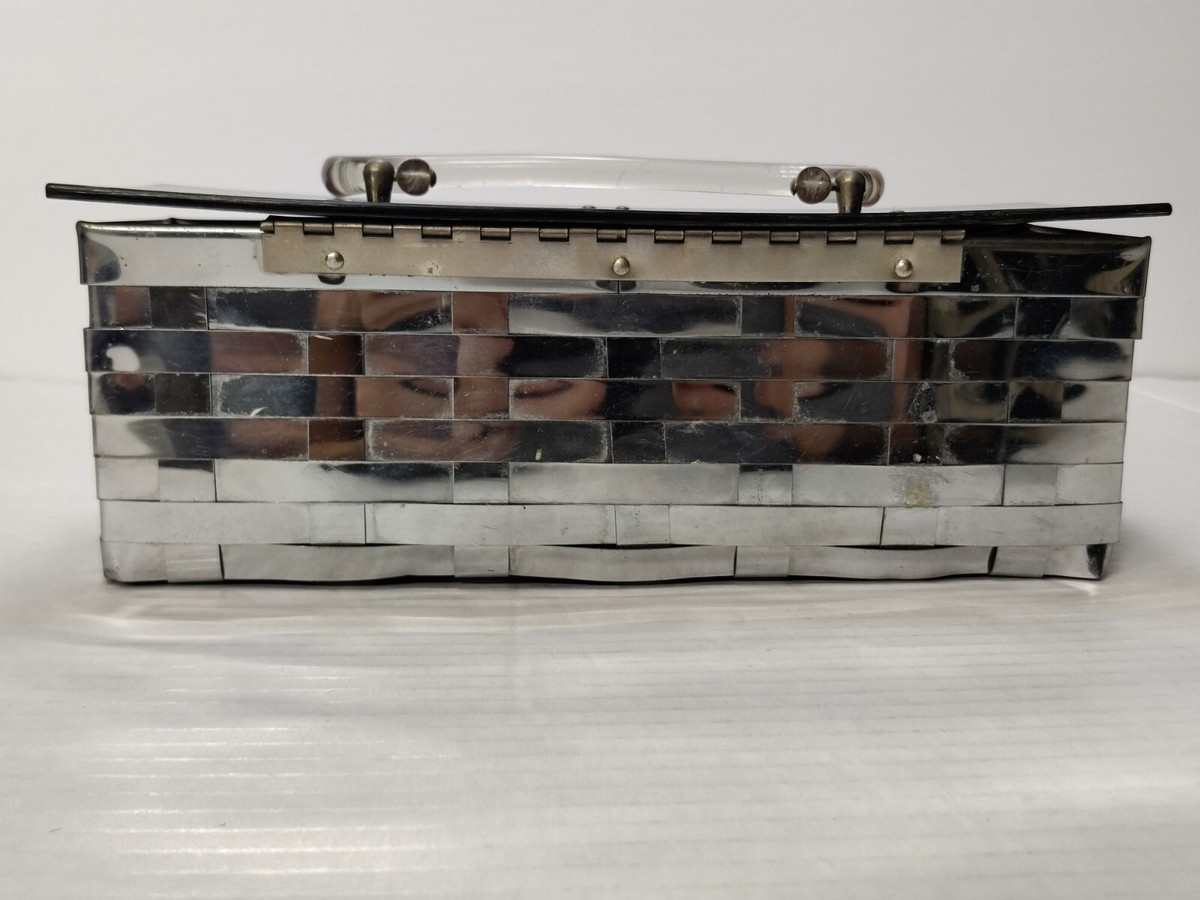 1950s Vintage Dorset Rex Fifth Ave Metal Weave with Lucite Top