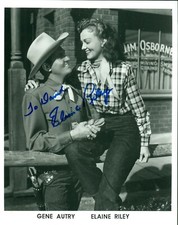 Elaine Riley (1917-2015) hand signed autographed photo with Gene Autry