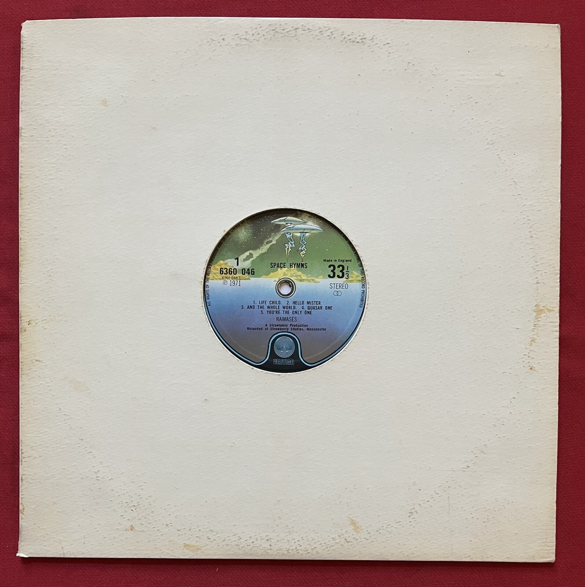 RAMASES~SPACE HYMNS LP (1973) RARE UK PSYCH ROCK VERTIGO