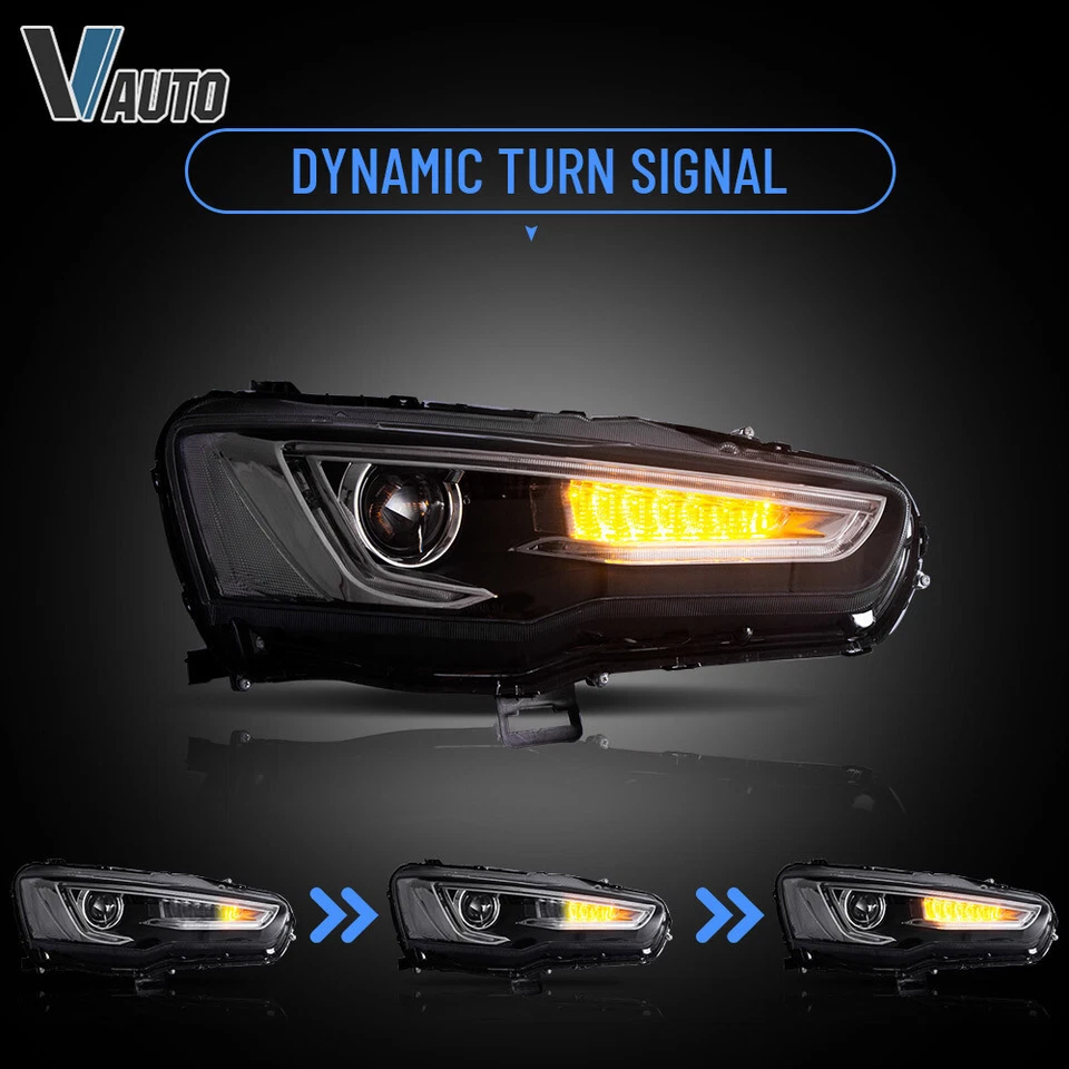 VLAND For 08-17 Mitsubishi Lancer /CJ CF Evo X LED Projector Headlights A Pair - image 4 of 4
