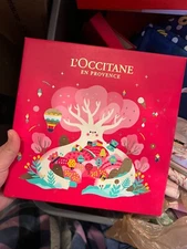 L'Occitane En Provence Holiday Pink Medium Empty Gift Box 8*8