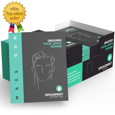 Tough Chewing Gum - Spearmint Jawline Exerciser  Hard Gum 10 Packs