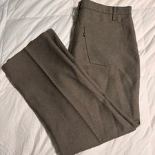 Vintage 90  s LEVI'S 10517 Polyester Pants Gray Brown Slacks 40x30 USA 698